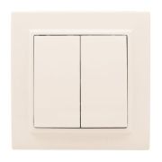 Выключатель двухклавишный СП 10А бежевый Минск