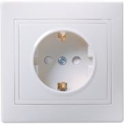 Розетка 1-м СП Кварта РСш10-3-КБ 16А IP20 с заземл. защ. шторки бел. GENERICA ERK11-K01-16-DM