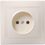 Розетка 1-м СП Кварта 10А IP20 без заземл. без защ. шторок крем. GENERICA ERK13-K33-10-DM