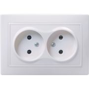 Розетка 2-м СП Кварта 10А IP20 без заземл. без защ. шторок бел. GENERICA ERK23-K01-10-DM