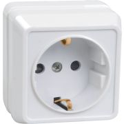 Розетка 1-м ОП Октава РС20-3-ОБ 16А IP20 с заземл. бел. GENERICA ERO11-K01-16-DC