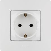 Розетка 1-м СП Etika 16А IP20 250В 2P+E с заземл. немецк. стандарт винтов. клеммы механизм бел. IEK 672221