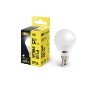 Лампа светодиодная Eco G45 5Вт шар 4000К нейтр. бел. E14 450лм 230-240В IEK LLE-G45-5-230-40-E14