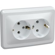 Розетка 2-м СП Вега РС12-3-ВБ с заземл. контактом без защ. шторок 16А бел. GENERICA ERV21-K01-16-DM