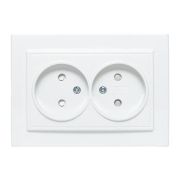 Розетка 2-м СП Минск 10А IP20 без заземл. защ. шторки бел. Basic EKF ERR10-102-100