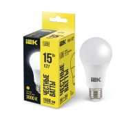 Лампа светодиодная A60 15Вт грушевидная 230В 3000К E27 IEK LLE-A60-15-230-30-E27