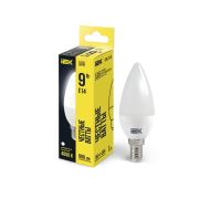 Лампа светодиодная 9Вт C35 свеча 4000К нейтр. бел. E14 230В IEK LLE-C35-9-230-40-E14