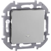 Переключатель 1-кл. Inspiria 10А IP20 250В 10AX с подсветкой/индикацией механизм алюм. IEK 673662
