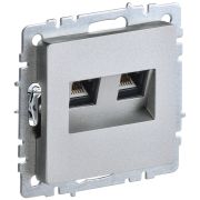 Розетка компьютерная двойн. СП RJ45 кат.5E BRITE РК10-2-БрА механизм алюм. IEK BR-K20-1-K47