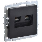 Розетка компьютерная двойн. СП RJ45 кат.5E BRITE РК10-2-БрЧ механизм черн. IEK BR-K20-1-K02
