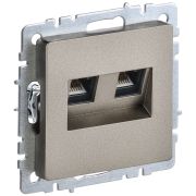 Розетка компьютерная двойн. СП RJ45 кат.5E BRITE РК10-2-БрШ механизм шампань IEK BR-K20-1-K37