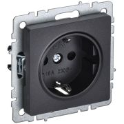 Розетка BRITE РС11-1-0-БрЧ 16А с заземл. без защ. шторки механизм черн. IEK BR-R11-16-K02