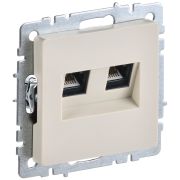 Розетка компьютерная двойн. СП RJ45 кат.5E BRITE РК10-2-БрКр механизм беж. IEK BR-K20-1-K10