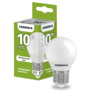Лампа светодиодная G45 10Вт шар 4000К E27 230В GENERICA LL-G45-10-230-40-E27-G