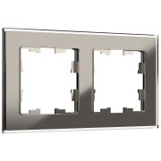 Рамка 2-м BRITE РУ-2-2-БрД стекло дым. IEK BR-M22-G-K30